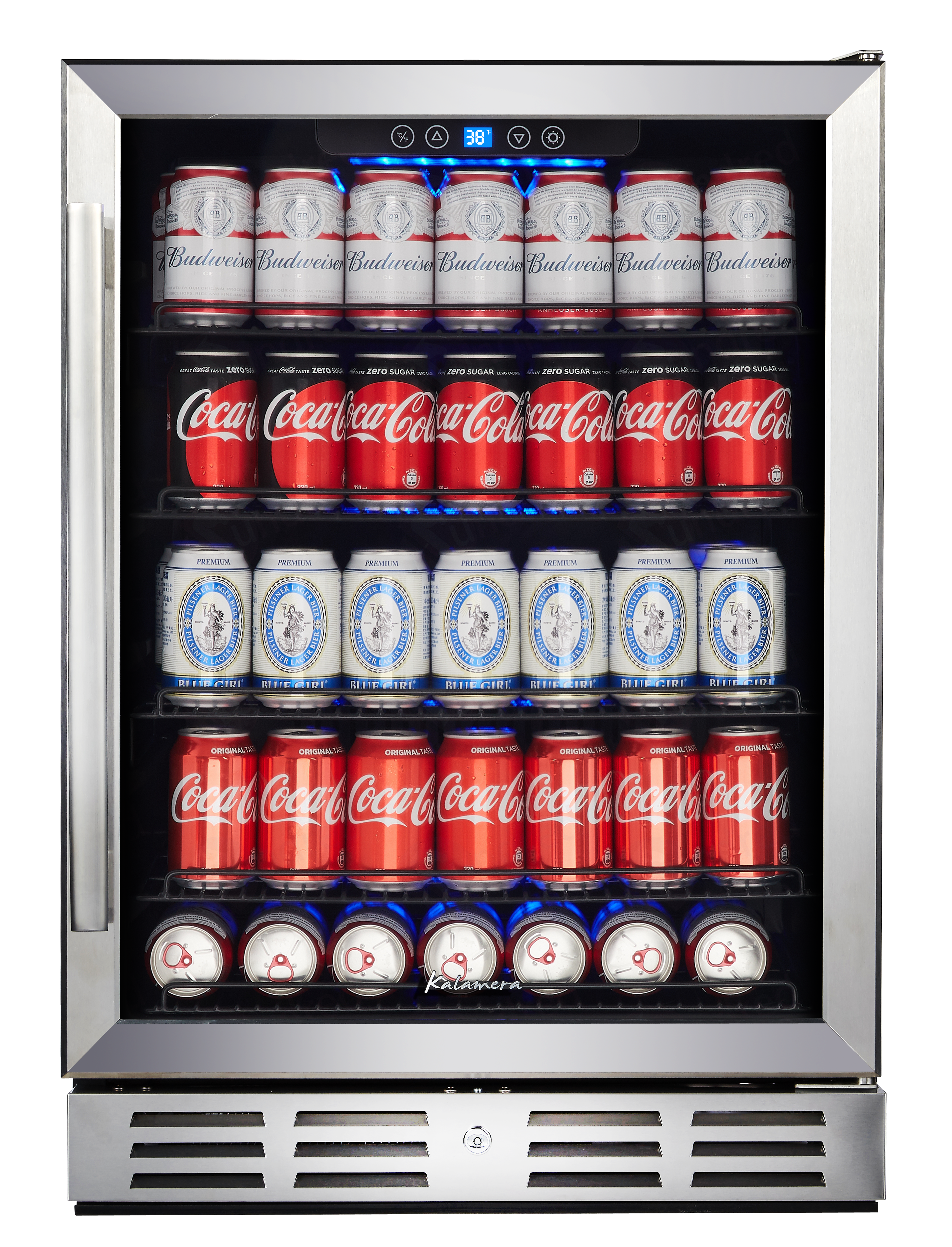 60 Can Beverage Refrigerator Beer Wine Soda Drink Cooler Mini Fridge Glass  Door 