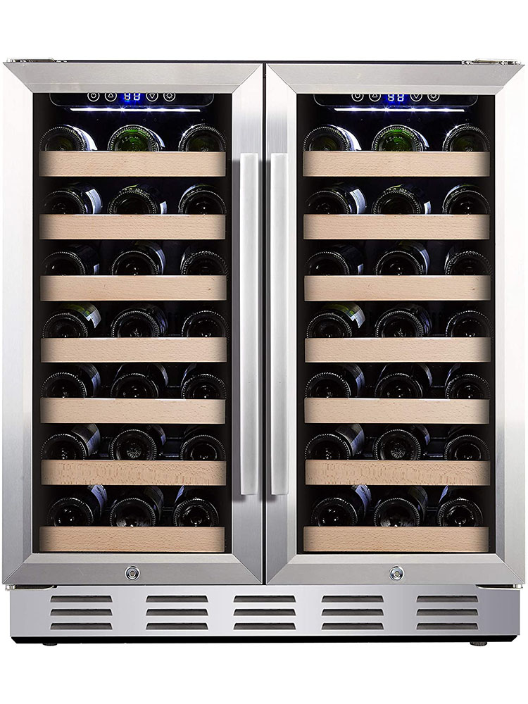 15 2-in-1 Wine Beverage Cooler Refrigerator Wine Cellar Built-In or Freestanding 30-Bottle Wine Fridge