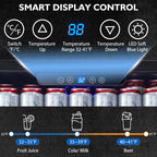 24 Inch Single Zone Built-in or Freestanding Beverage Cooler, 150 Cans, for Kitchen & Bar
