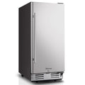 15 Inch Under Counter Beverage Refrigerator, Stainless Steel Door, 104 Cans, 32-41°F