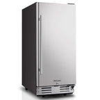 15 Inch Under Counter Beverage Refrigerator, Stainless Steel Door, 104 Cans, 32-41°F