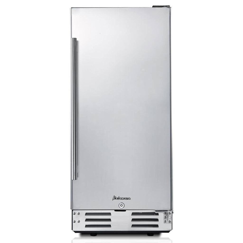 15 Inch Under Counter Beverage Refrigerator, Stainless Steel Door, 104 Cans, 32-41°F