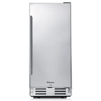 15 Inch Under Counter Beverage Refrigerator, Stainless Steel Door, 104 Cans, 32-41°F