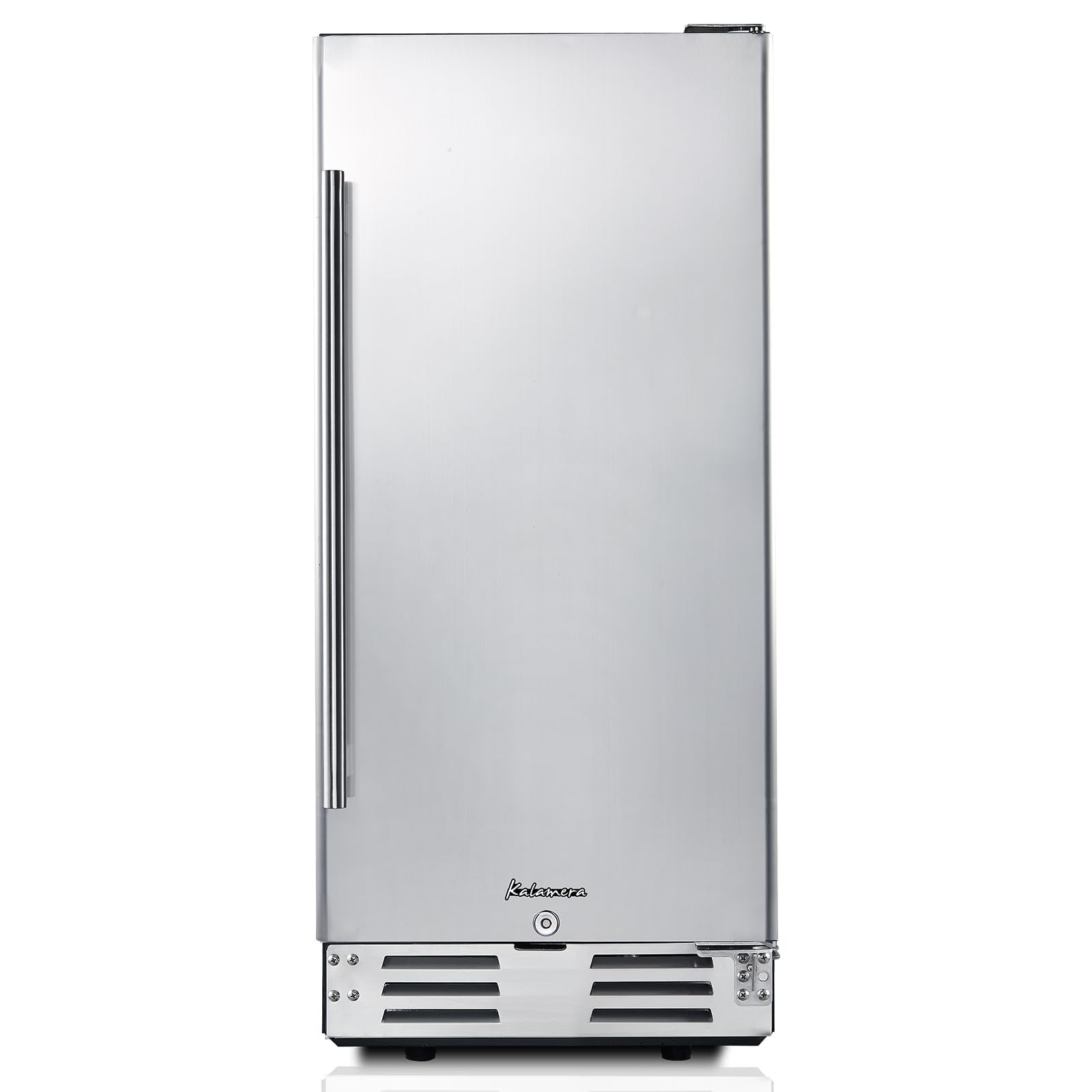 15 Inch Under Counter Beverage Refrigerator, Stainless Steel Door, 104 Cans, 32-41°F