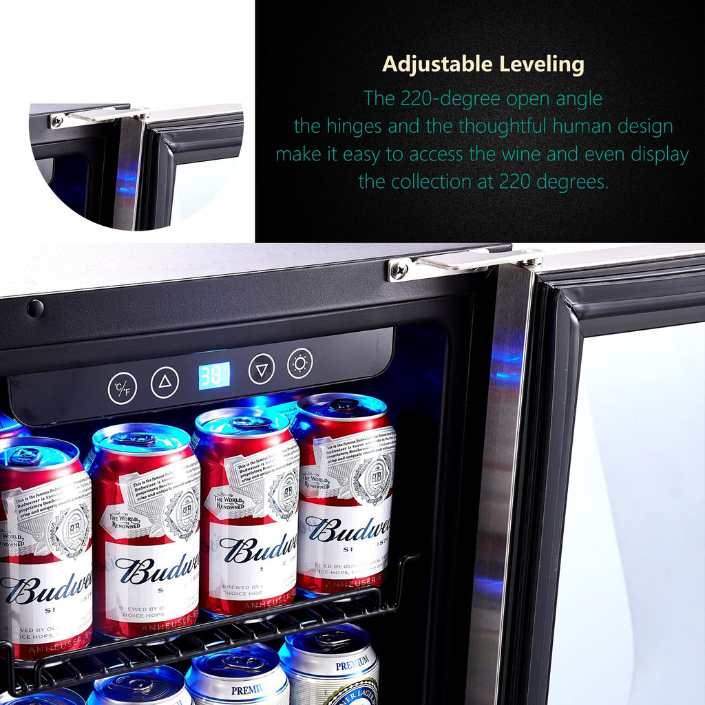 15 Inch Single Zone Built-in or Freestanding Beverage Cooler, 96 Cans, for Kitchen & Bar