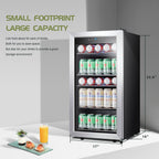 17 Inch Single Zone Freestanding Beverage Cooler, 120 Cans, for Kitchen & Bar