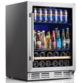 24 Inch Built-in or Freestanding Beverage and Wine Cooler, 120 Can & 16 Bottle Fridge