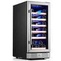 15 Inch Single Zone Built-in or Freestanding Wine Cooler, 30 Bottles, for Kitchen & Bar