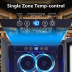 15 Inch Single Zone Built-in or Freestanding Wine Cooler, 30 Bottles, for Kitchen & Bar