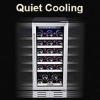 15 Inch Single Zone Built-in or Freestanding Wine Cooler, 30 Bottles, for Kitchen & Bar