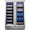 24 Inch Dual Zone Built-in or Freestanding Wine and Beverage Cooler, 20 Bottles & 78 Cans, for Kitchen & Bar
