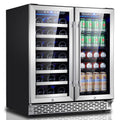 30 Inch Dual Zone Built-in or Freestanding Wine and Beverage Cooler, 33 Bottles & 100 Cans, for Kitchen & Bar