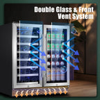 30 Inch Dual Zone Built-in or Freestanding Wine and Beverage Cooler, 33 Bottles & 100 Cans, for Kitchen & Bar