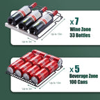 30 Inch Dual Zone Built-in or Freestanding Wine and Beverage Cooler, 33 Bottles & 100 Cans, for Kitchen & Bar