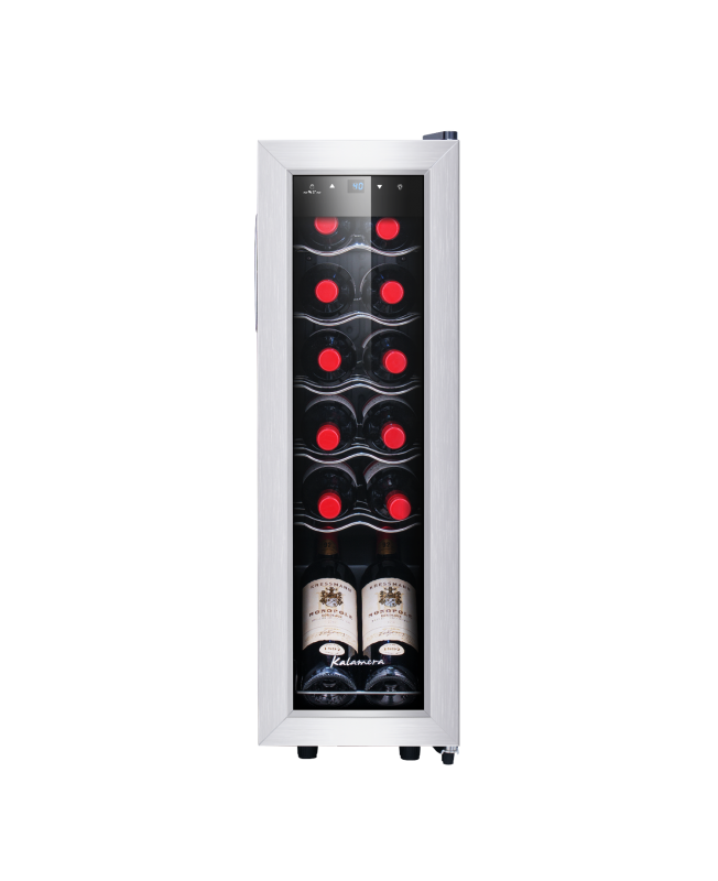 Zimtown 1.2CU.FT 12 Bottle Compressor Wine Cooler Freestanding Wine Fridge, Fast Cooling, Low Noise, Black