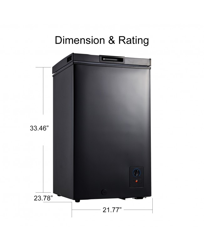 3.5 Cu.ft Chest Freezer Compact Chest Freezer Removable Free Standing Top  Door