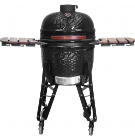 Kalamera 21” Ultimate Outdoor Ceramic Grill Kamado with Cart and Side-wings Black