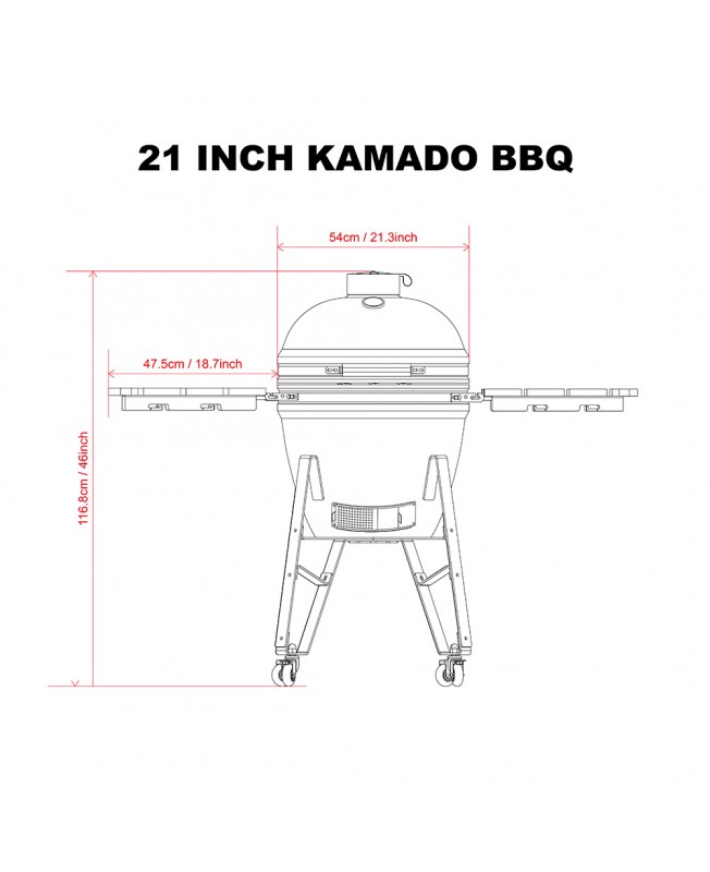 Kamado Barbecue - 21 inch - Black