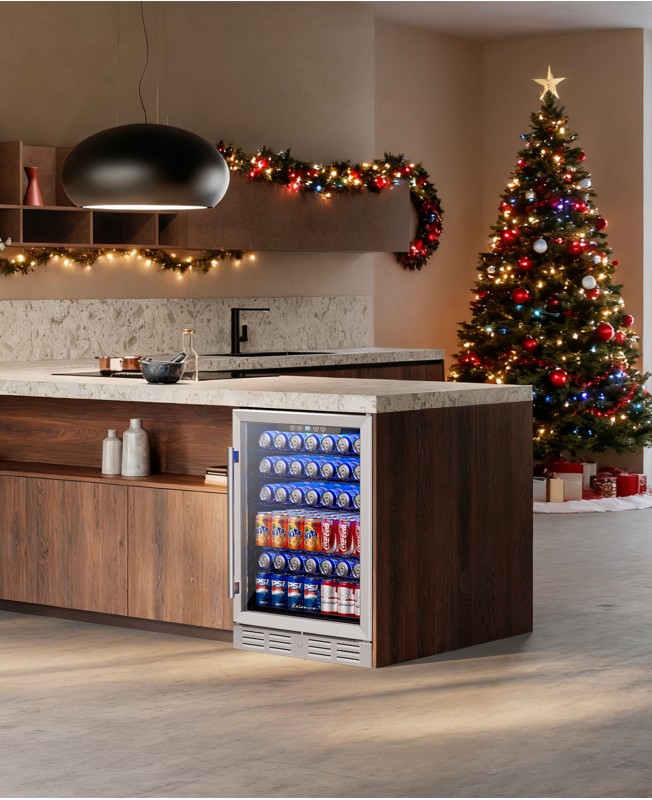 Kalamera 24 Inch Built in Beverage Cooler 5.3 Cu.ft 154 Cans Single Zone Beverage Fridge Refrigerator Kalamera 24 Inch Built in Beverage Cooler 5.3 Cu.ft 154 Cans Single Zone Beverage Fridge Refrigerator