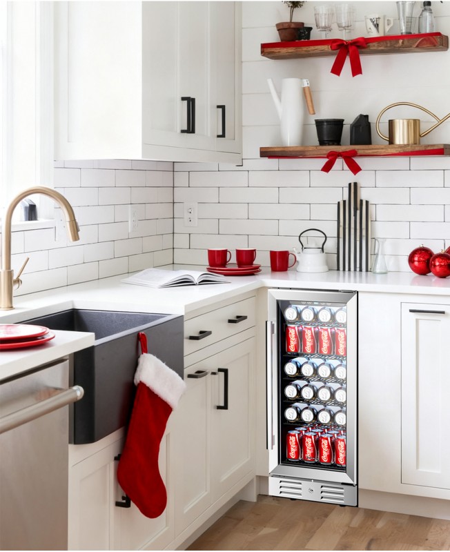 Kalamera 2.8 Cu.ft 15” Built-in 96 Can Beverage Cooler with Dual Pane Glass Door Kalamera 2.8 Cu.ft 15” Built-in 96 Can Beverage Cooler with Dual Pane Glass Door