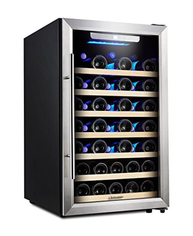Kalamera 4.2 Cu.ft 50 Bottle Best Wine Fridge Cabinet Single Zone Wine Cooler Refrigerator