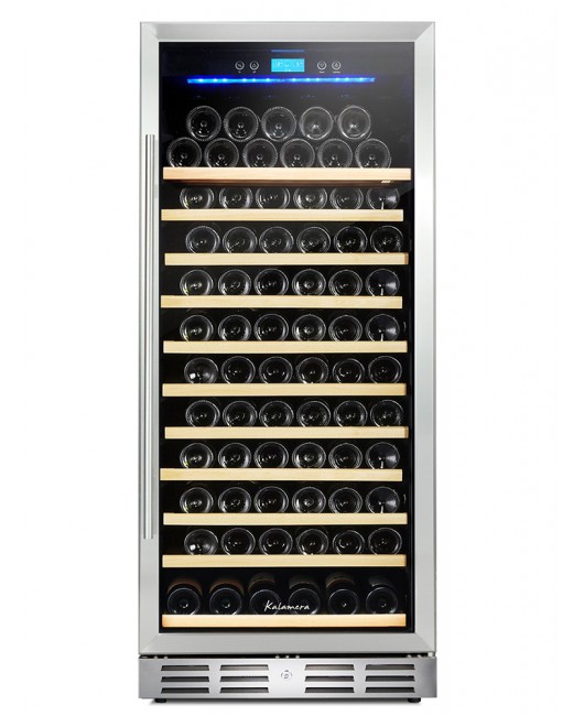 Kalamera 24” 127 Bottle Built-in Wine Cooler Fridge Single Zone Wine Refrigerator