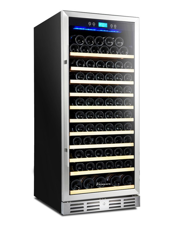 Kalamera 24” 127 Bottle Built-in Wine Cooler Fridge Single Zone Wine Refrigerator