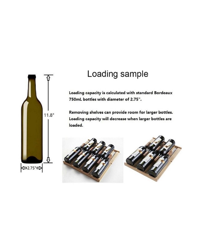 Kalamera 24” 117 Bottle Built-in Wine Cooler Fridge Dual Zone Wine Refrigerator