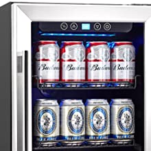 Kalamera Built-in Refrigeration 96 Cans (12 oz.) 1.9 Cubic Feet Convertible Beverage  Refrigerator and with Glass Door & Reviews